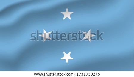 Federated States of Micronesia waving flag vector editable