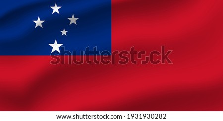 Samoa waving flag vector editable