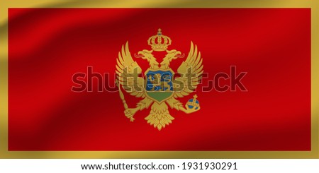 Montenegro waving flag vector editable