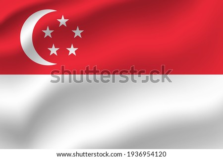 Singapore waving flag vector editable