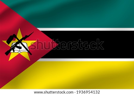 Mozambique waving flag vector editable