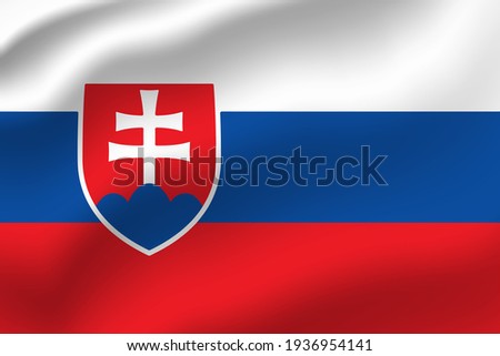 Slovakia waving flag vector editable