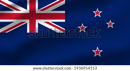 New Zealand waving flag vector editable