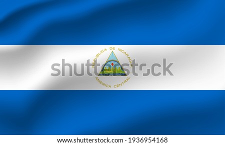 Nicaragua waving flag vector editable