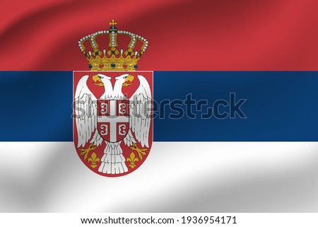 Serbia waving flag vector editable