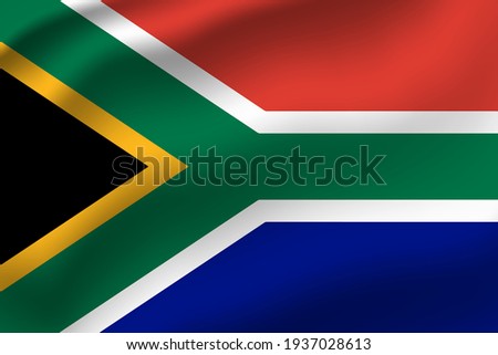 South Africa waving flag vector editable