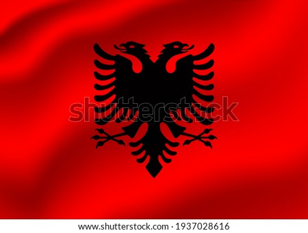 Albania waving flag vector editable