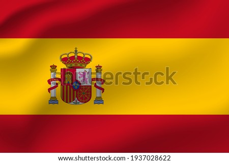 Spain waving flag vector editable