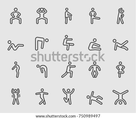 Exercise and Health 2 line icon