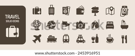 Set of icons about travel, hotels, etc.