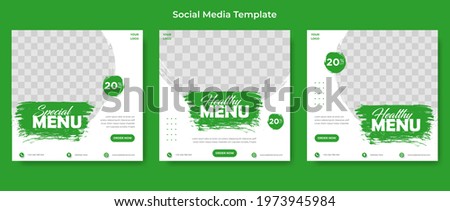 Food  culinary Promotion template Premium Vector Social Media Post. social media post template for food menu promotion banner frame