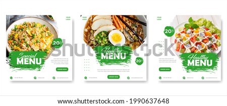 Food  culinary Promotion template with photo. Social Media Post. social media post template for food menu promotion banner frame. high resolution.