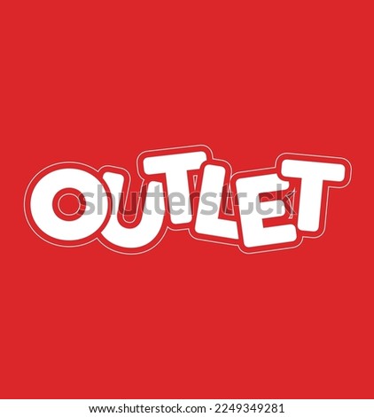 Outlet red and white. Outlet Store