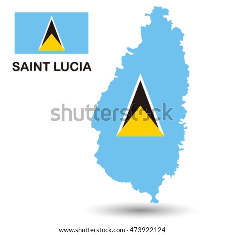 Saint Lucia flag map