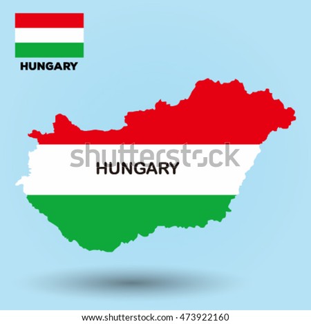 Hungary flag map