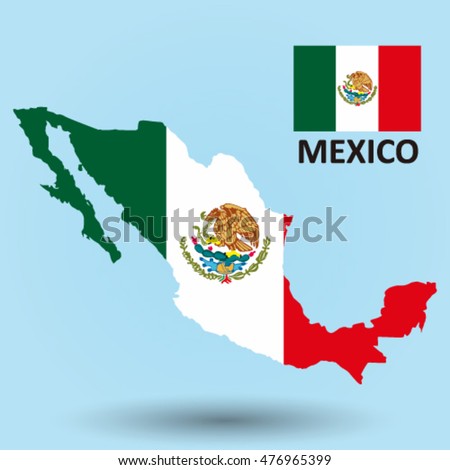 Mexico map flag