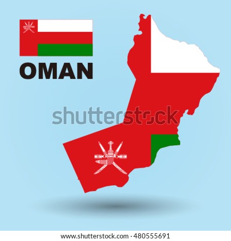 Oman map flag