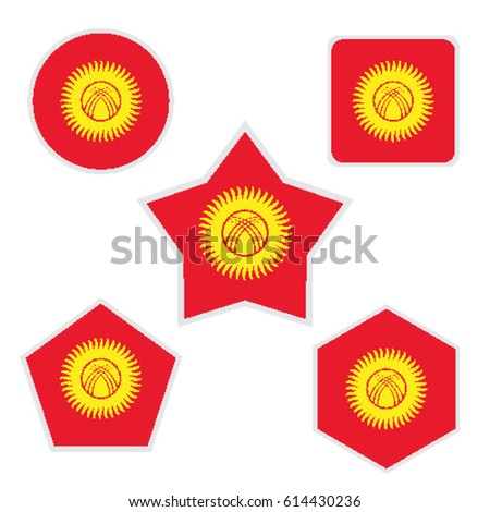 Kyrgystan flags with various forms vector