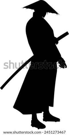 Ninja silhouette vector art illustration