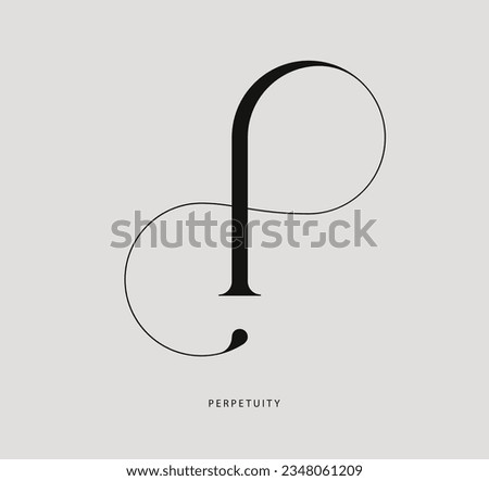 Perpetuity - logo design. Vector logo in the shape of the letter 