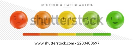 Customer Satisfaction Survey Emoticons. Emotional icons of quality level, rating. Business indicators concept. Grades of different levels. Bad, normal, good, excellent mood. Vector illustration