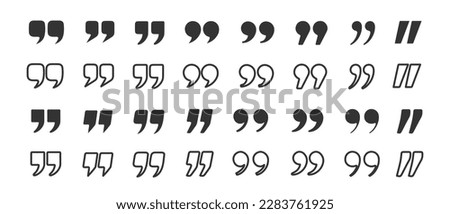 Set of quotation marks. Texting quote boxes. Quotes icon vector sign design