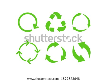 Recycle icon symbol. Recycling and rotation arrow icon pack. Vector - illustration
