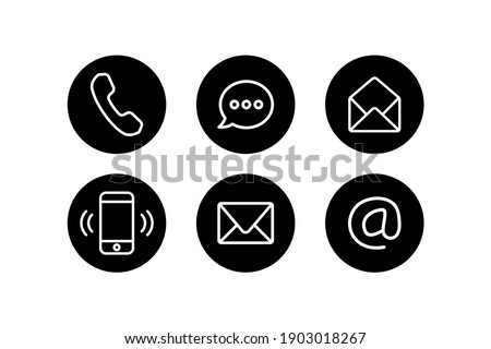 Contact us icon set. Website icon, Communication icon symbol collection