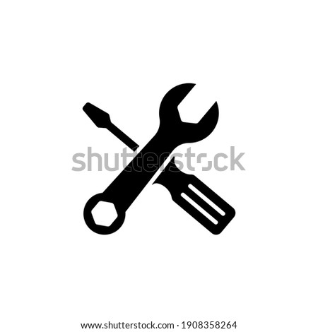 Screwdriver icon vector. Wrench icon symbol. Repair icon in trendy flat design