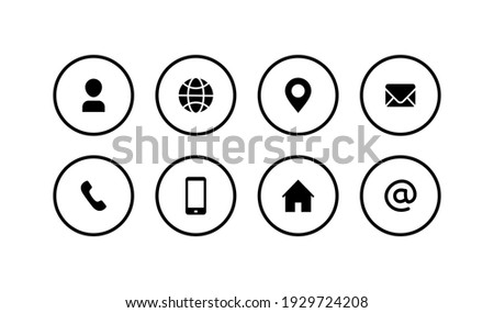 Website icon set. Contact us icon symbol pack. Communication icon collections