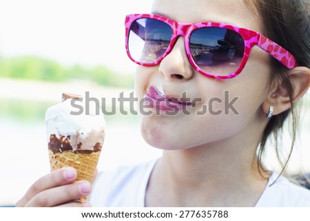 The girl with ice cream