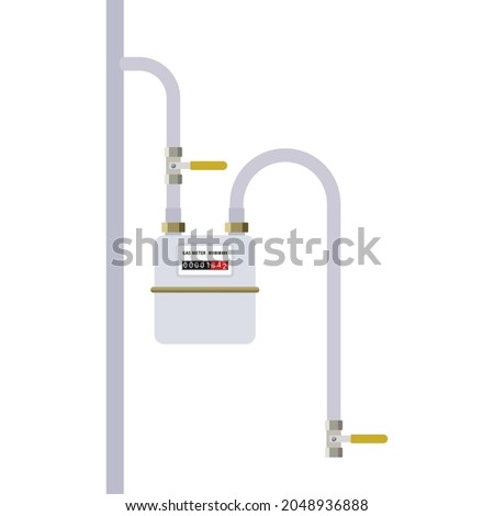 Gas meter connection. Connection diagram. Simple vector illustration.