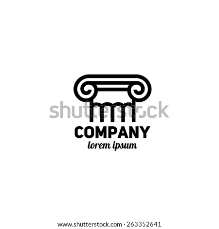 Logo template. Architecture element with column