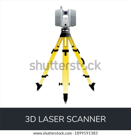 3D laser scanner Trimble with tripod illustration