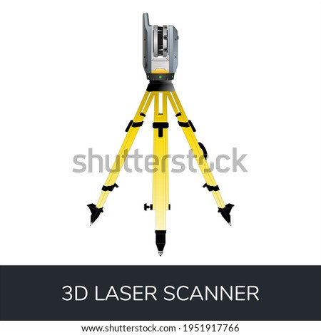 3D laser scanner Trimble X7 illustration with yellow tripod