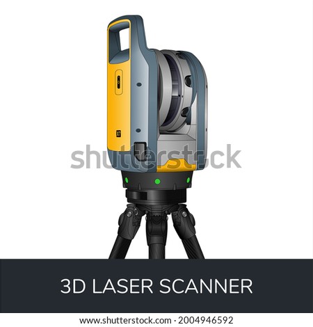 3D laser scanner Trimble X7 illustration with tripod color