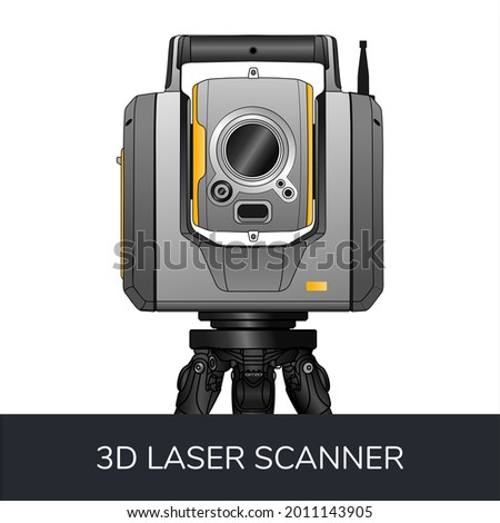 3D laser scanner Trimble SX10 illustration with tripod color