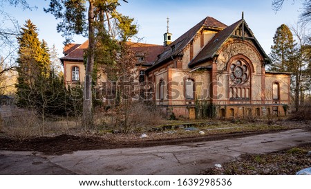 Similar – Image, Stock Photo lost places | Lost Land Love | Old roof construction with light hole