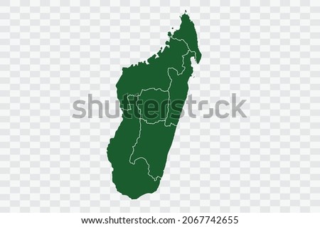 Madagascar Map Green Color on Background