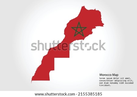 Morocco Map stripes. Vector illustration Color on White Backgound