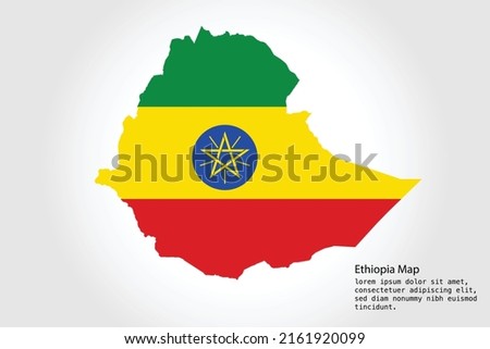 Ethiopia Map stripes. Vector illustration Color on White Backgound