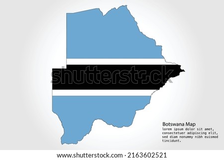 Botswana Map stripes. Vector illustration Color on White Backgound