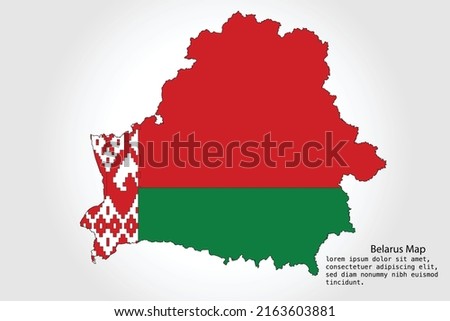 Belarus Map stripes. Vector illustration Color on White Backgound