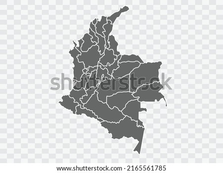 Colombia map grey Color on Backgound png
