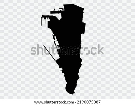 Gibraltar Map black Color on Backgound png  not divided into cities