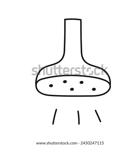 Shower head. Vector illustration in doodle style