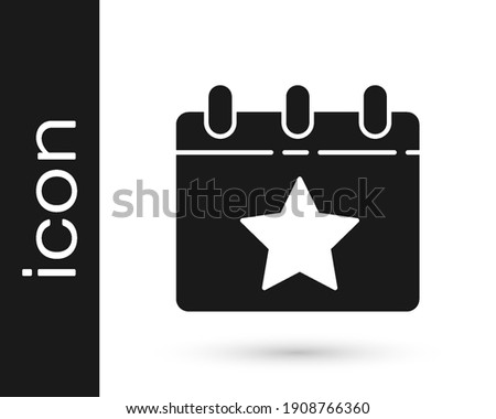 Black Day calendar with date July 4 icon isolated on white background. USA Independence Day. 4th of July.  Vector