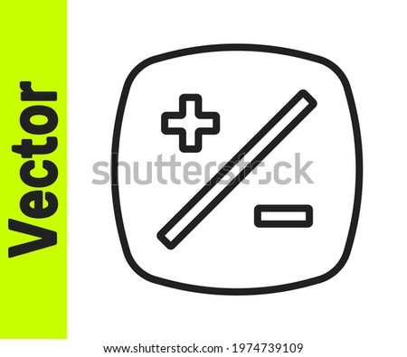 Black line Exposure compensation icon isolated on white background.  Vector