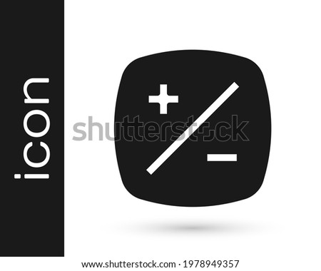 Black Exposure compensation icon isolated on white background.  Vector