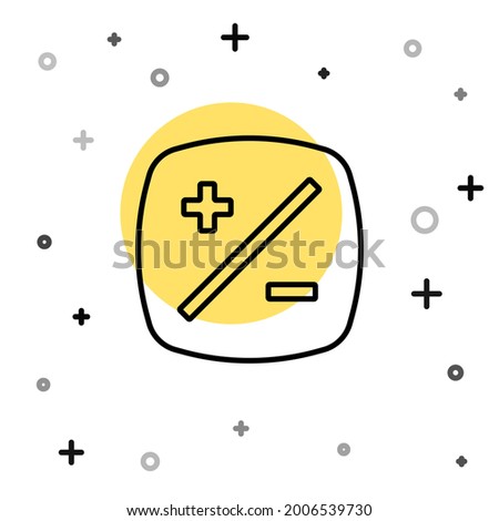 Black line Exposure compensation icon isolated on white background. Random dynamic shapes. Vector
